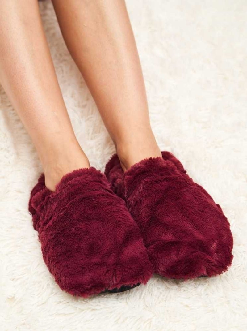 Chaussons bouillottes Prune - Made in France Bordeaux - Kiabi