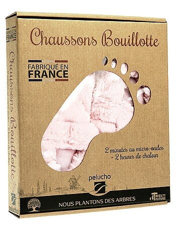 Chaussons bouillottes Roses - Made in France