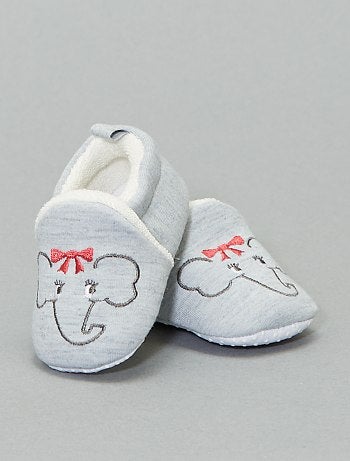 Chaussons broderie 'éléphant'