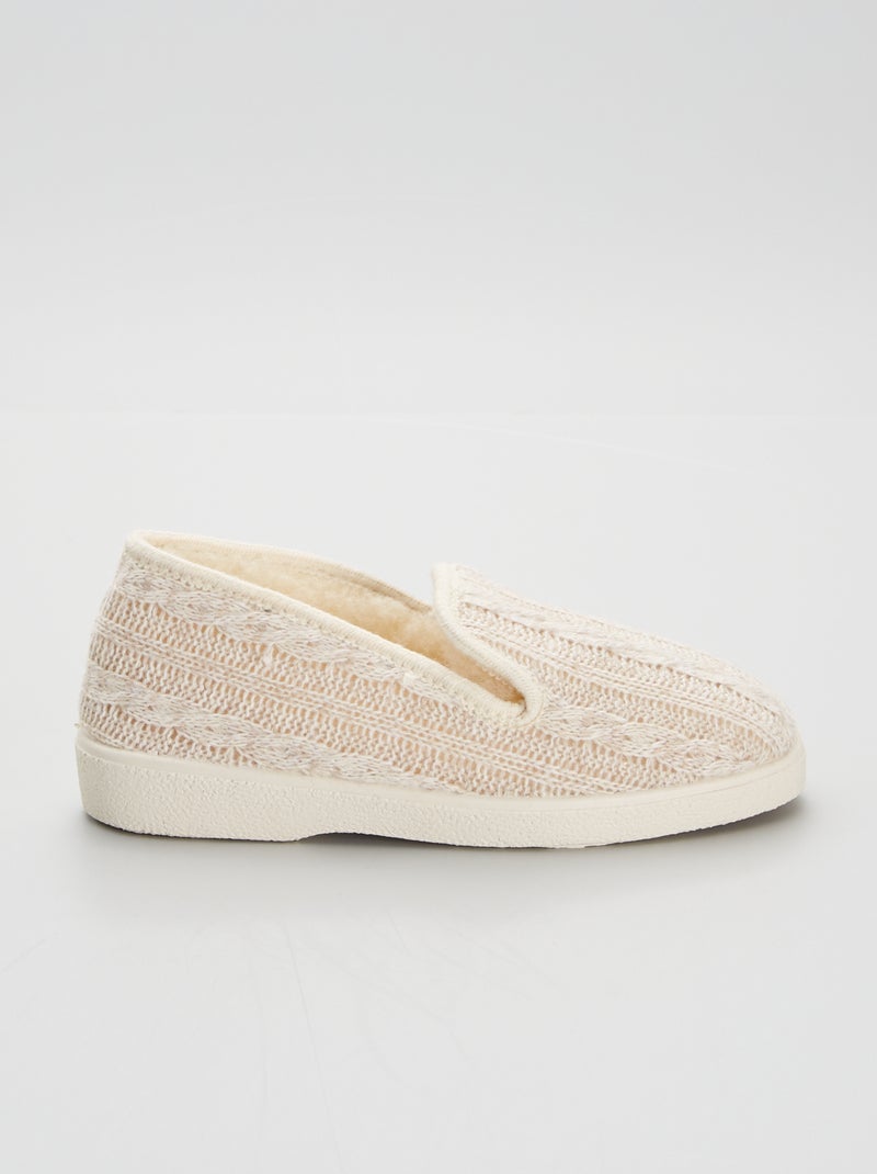 Chaussons charentais en maille Beige - Kiabi