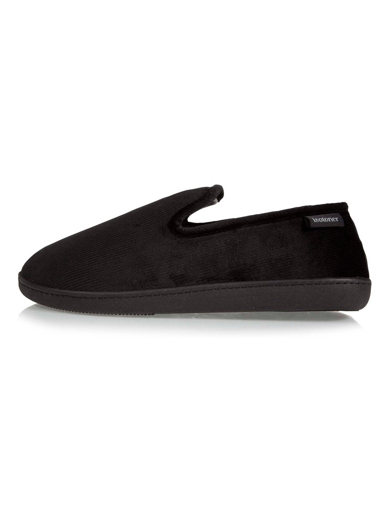 Chaussons charentaises côtelées homme Isotoner Noir - Kiabi