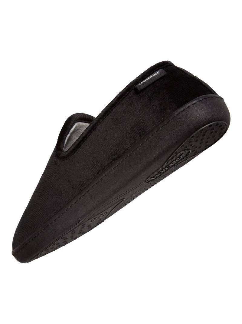Chaussons charentaises côtelées homme Isotoner Noir - Kiabi