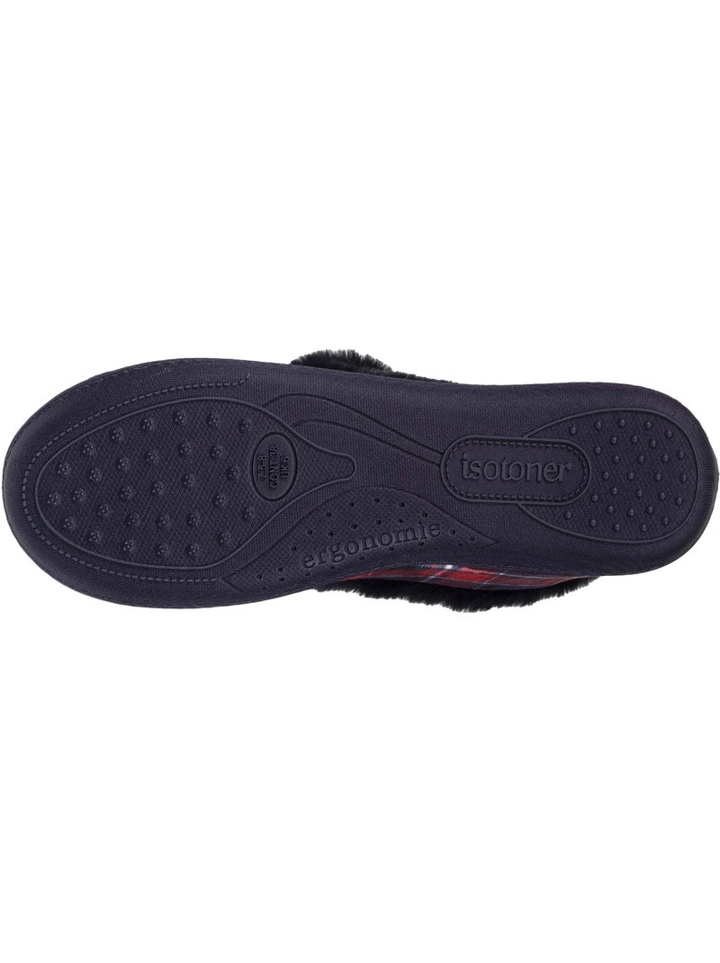 Chaussons charentaises détails fausse fourrure femme Gris - Kiabi