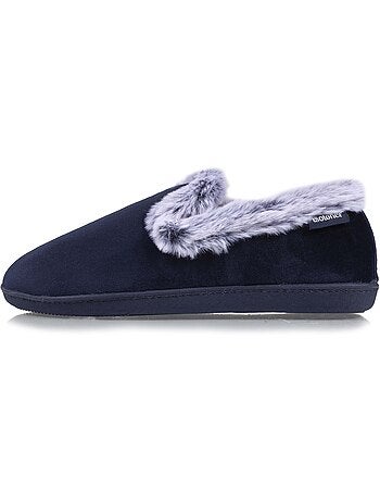 Chaussons charentaises détails fausse fourrure femme isotoner