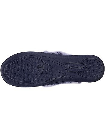 Chaussons charentaises détails fausse fourrure femme isotoner