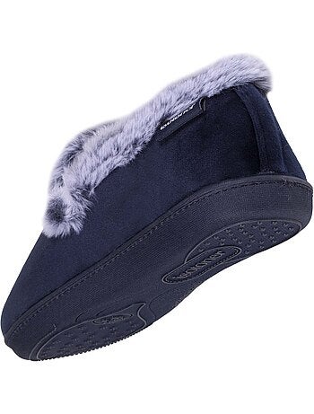 Chaussons charentaises détails fausse fourrure femme isotoner