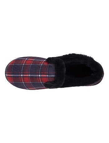 Chaussons charentaises détails fausse fourrure femme Isotoner