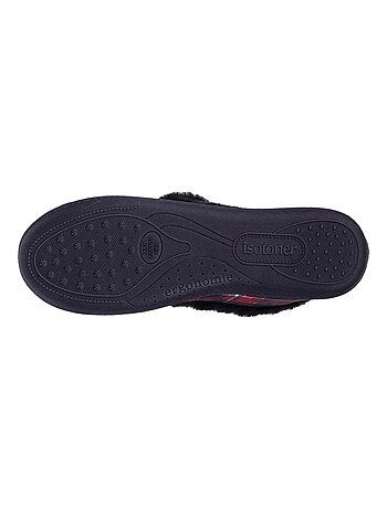 Chaussons charentaises détails fausse fourrure femme Isotoner