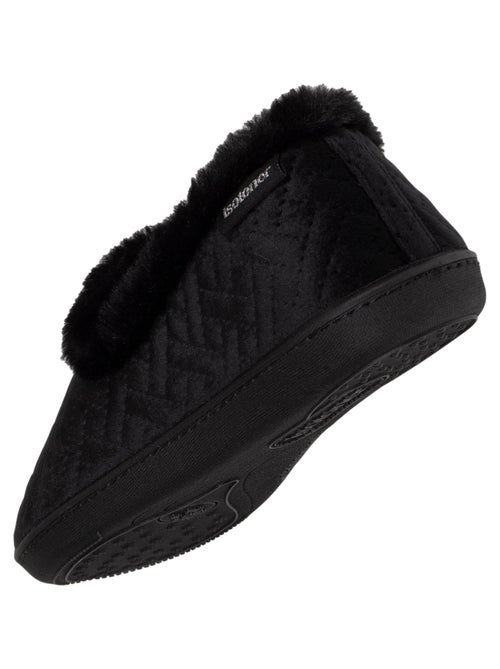 Chaussons charentaises en velours ultra doux, bordure imitation fourrure femme Isotoner - Kiabi Chaussons charentaises en velours ultra doux, bordure imitation fourrure femme Isotoner - Kiabi