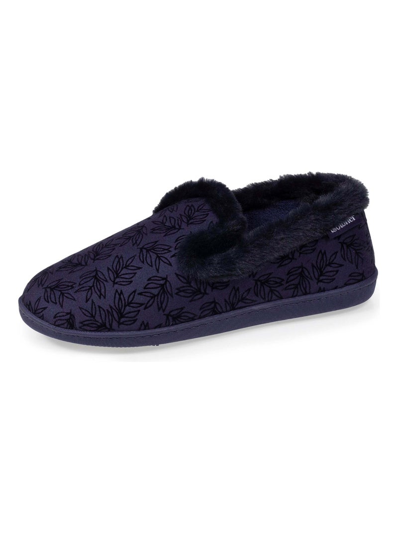 Chaussons charentaises femme marine feuillage Isotoner Bleu marine - Kiabi