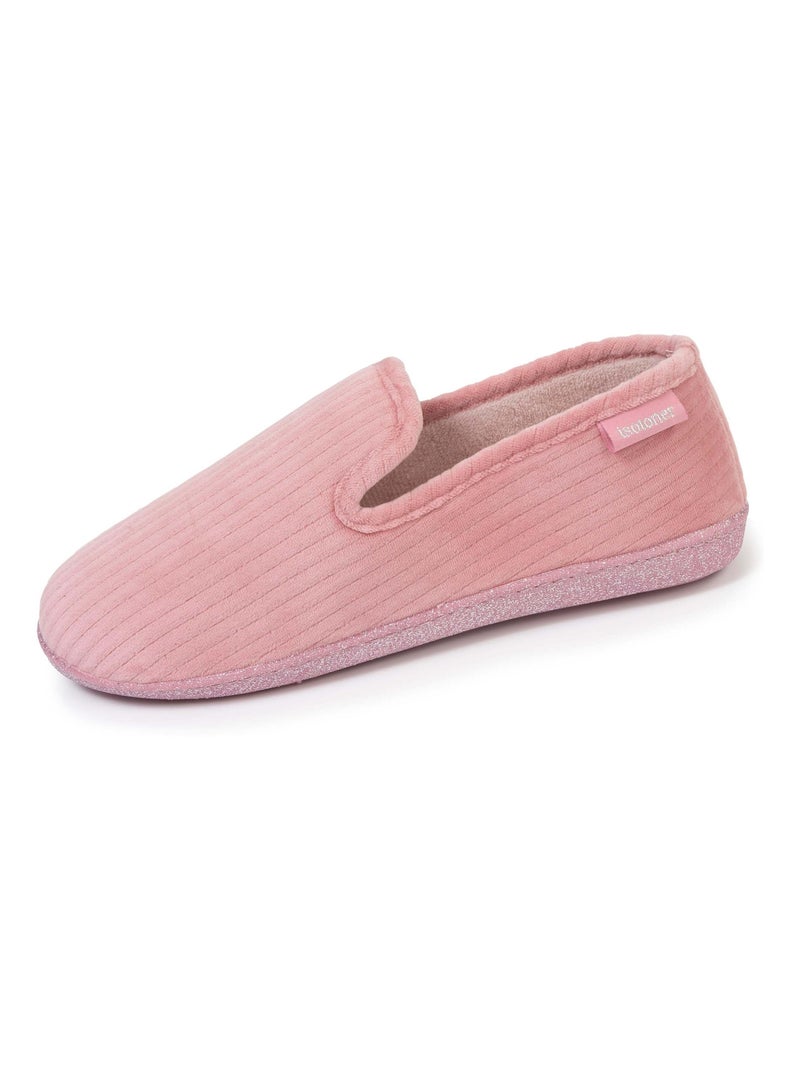 Chaussons charentaises femme rose pailleté Isotoner Rose - Kiabi