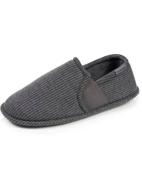 Chaussons charentaises jersey, facile à enfiler, élastique de homme Isotoner - Kiabi