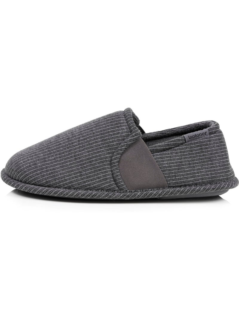 Chaussons charentaises jersey, facile à enfiler, élastique de homme Isotoner Gris - Kiabi