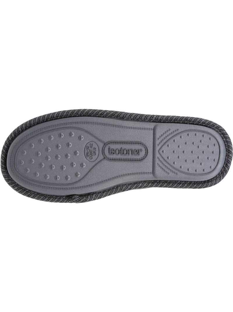 Chaussons charentaises jersey, facile à enfiler, élastique de homme Isotoner Gris - Kiabi