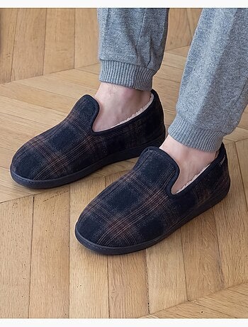 Chaussons charentaises microvelours semelle ergonomique, mousse homme isotoner