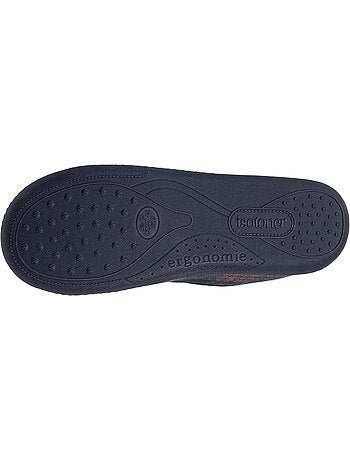 Chaussons charentaises microvelours semelle ergonomique, mousse homme isotoner