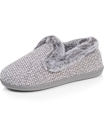 Chaussons charentaises microvelours semelle ergonomique, mousse femme isotoner