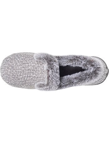 Chaussons charentaises microvelours semelle ergonomique, mousse femme isotoner