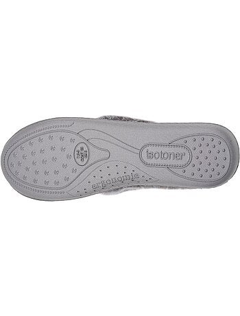 Chaussons charentaises microvelours semelle ergonomique, mousse femme isotoner