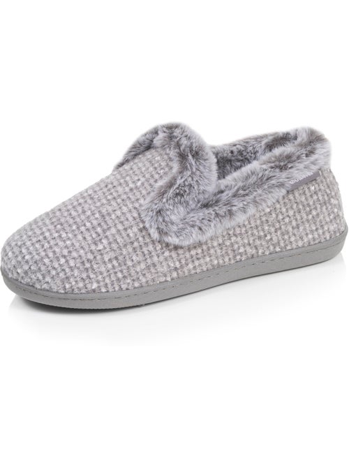 Chaussons charentaises maille nid d'abeille semelle femme Isotoner - Kiabi Chaussons charentaises maille nid d'abeille semelle femme Isotoner - Kiabi