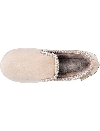 Chaussons charentaises microvelours semelle ergonomique, mousse femme isotoner