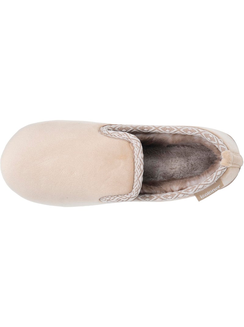 Chaussons charentaises microvelours semelle ergonomique, mousse femme Isotoner Beige - Kiabi