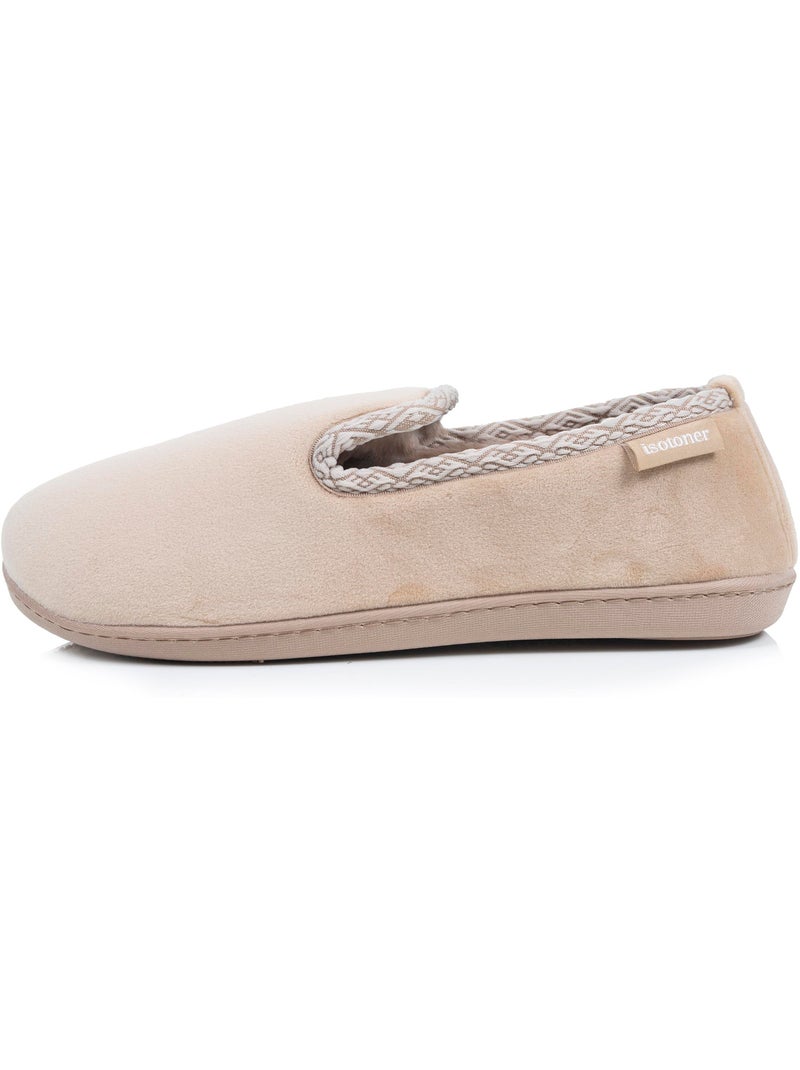 Chaussons charentaises microvelours semelle ergonomique, mousse femme Isotoner Beige - Kiabi