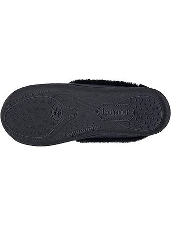 Chaussons charentaises microvelours semelle ergonomique, mousse femme isotoner