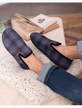 Chaussons charentaises microvelours semelle ergonomique, mousse homme