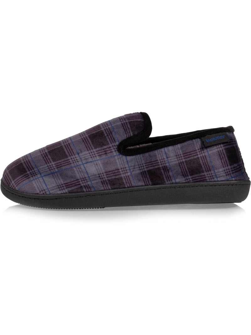 Chaussons charentaises microvelours semelle ergonomique, mousse homme Gris - Kiabi