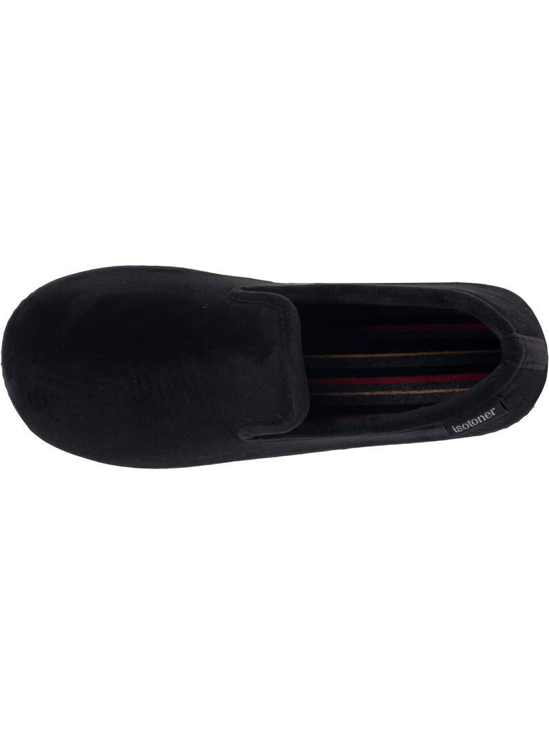 Chaussons charentaises microvelours semelle ergonomique, mousse homme isotoner Noir - Kiabi