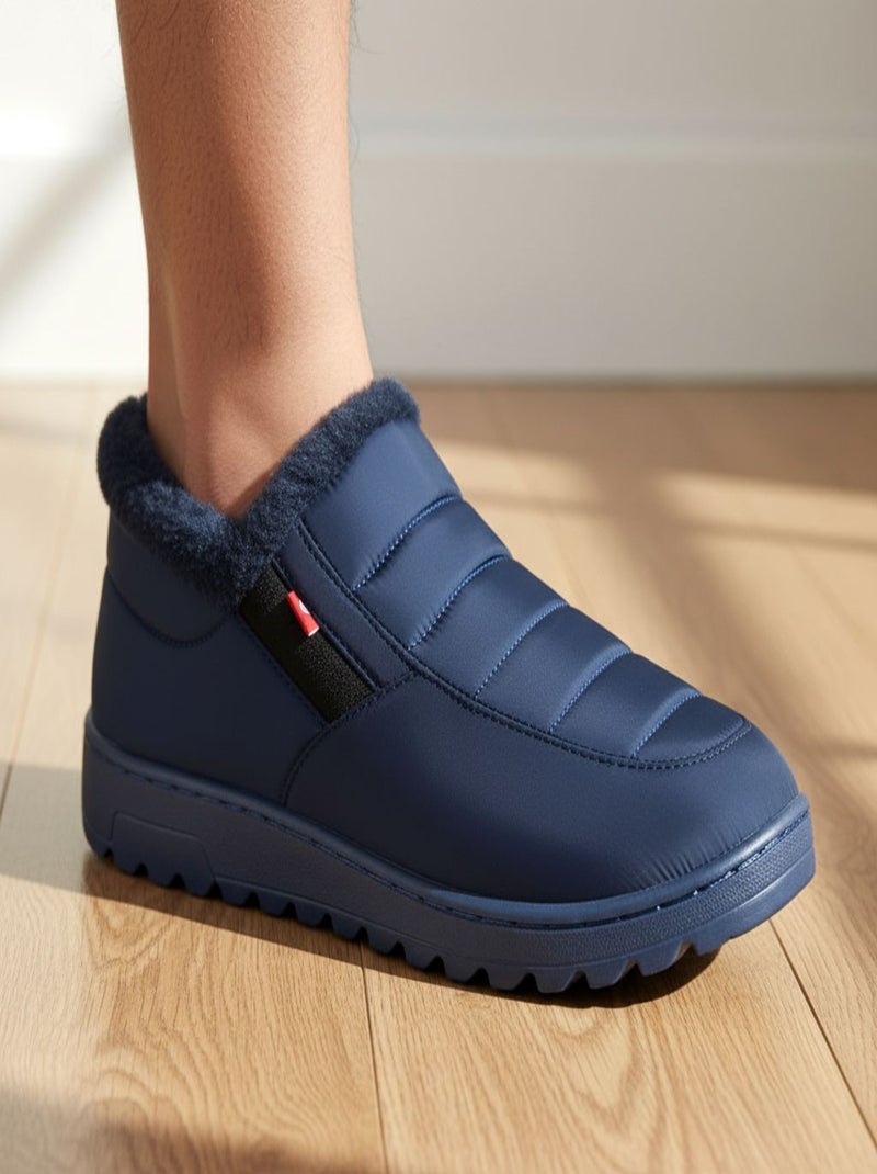 Chaussons charentaises montantes PREMIUM MU9738 Bleu marine - Kiabi