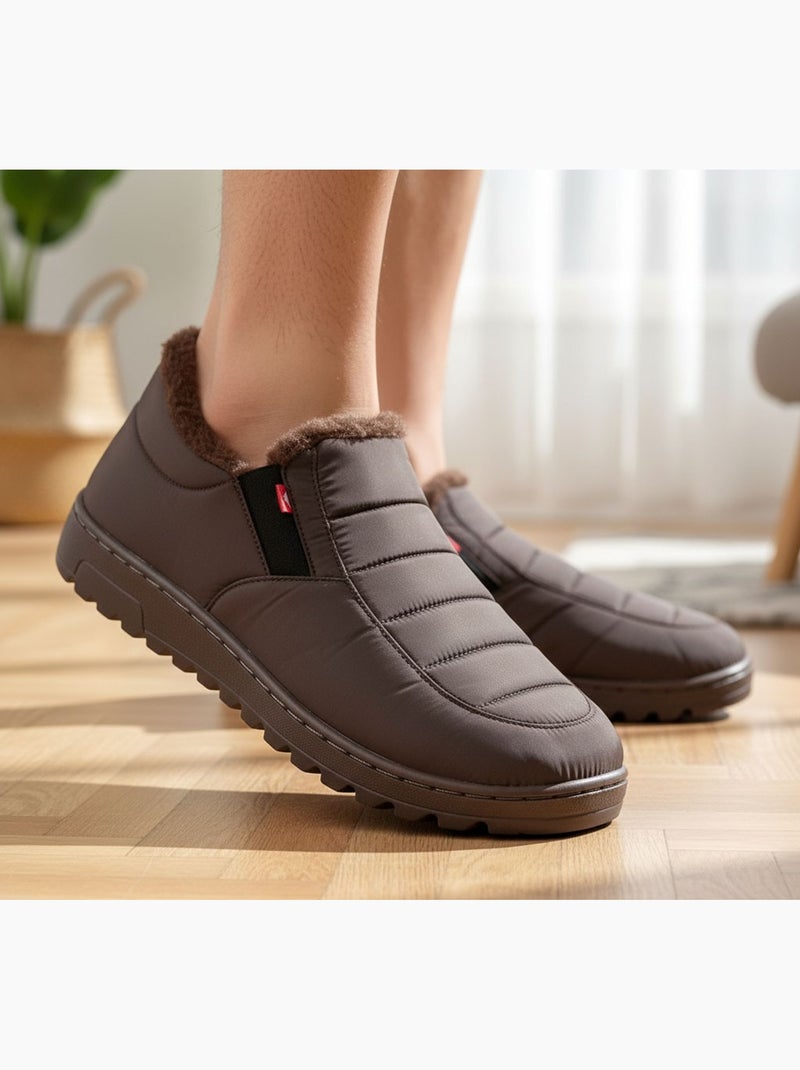 Chaussons charentaises montantes PREMIUM MU9738 Marron - Kiabi