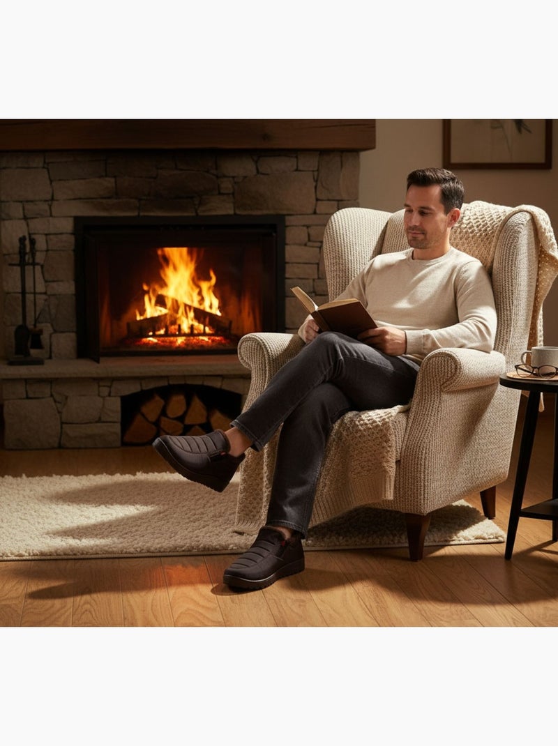 Chaussons charentaises montantes PREMIUM MU9738 Marron - Kiabi