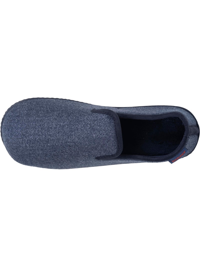 Chaussons charentaises polaire chinée semelle ergonomique, homme isotoner Bleu marine - Kiabi