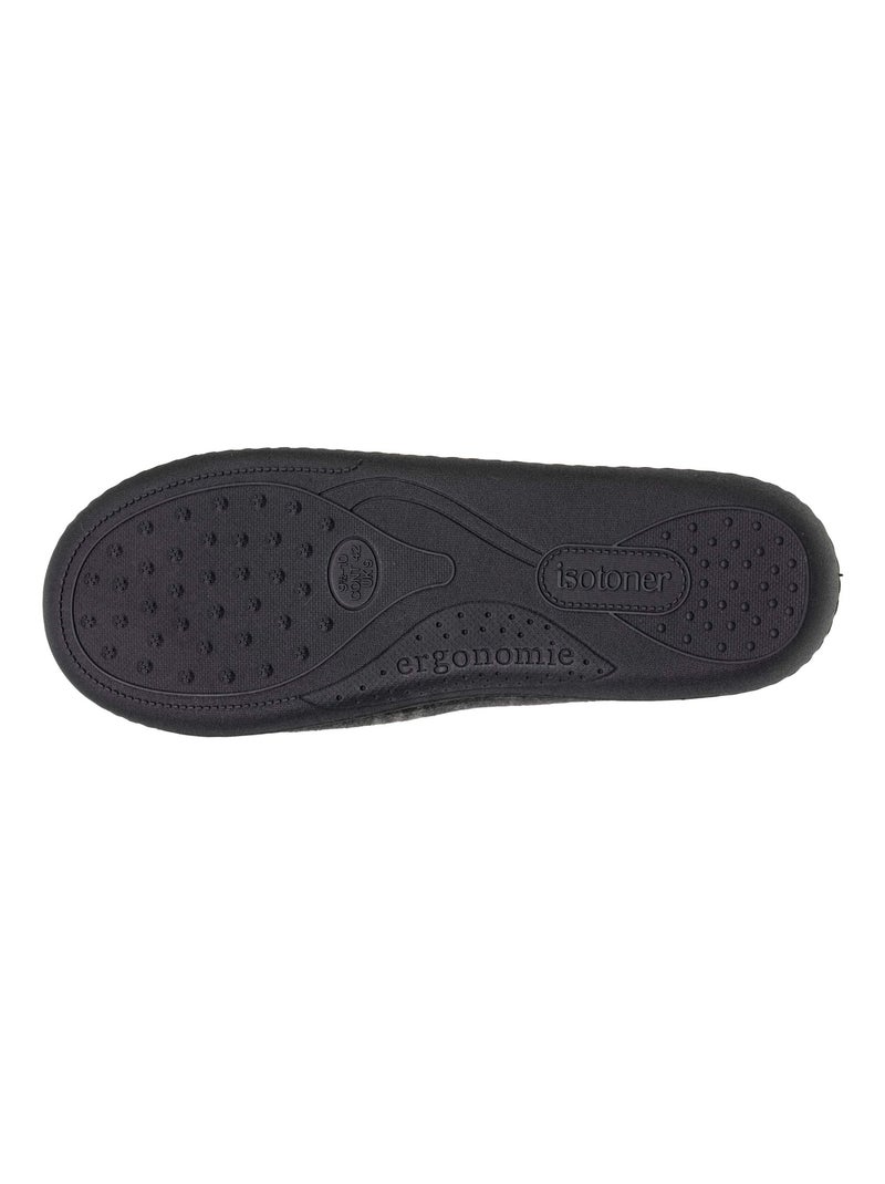 Chaussons charentaises semelle à mémoire de forme homme Gris Noir - Kiabi