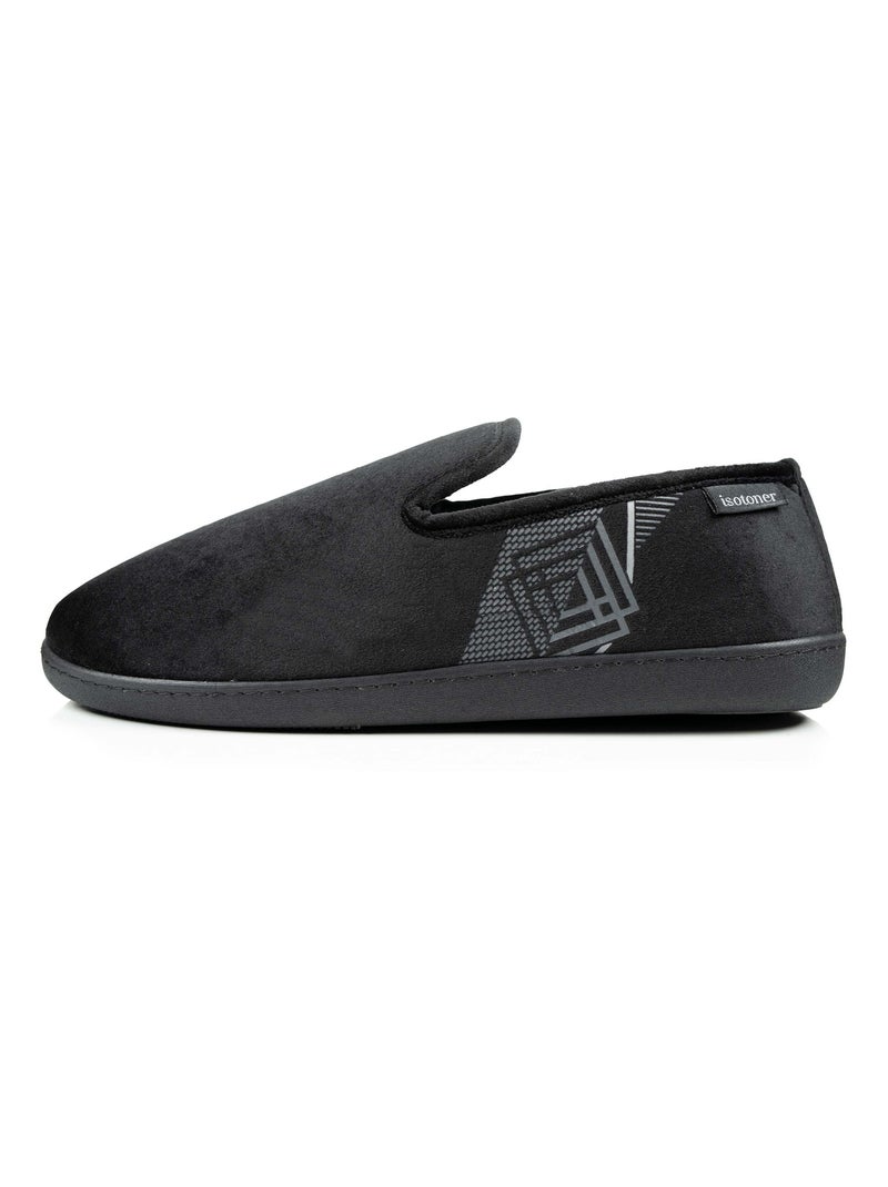 Chaussons charentaises semelle à mémoire de forme homme Isotoner Noir - Kiabi