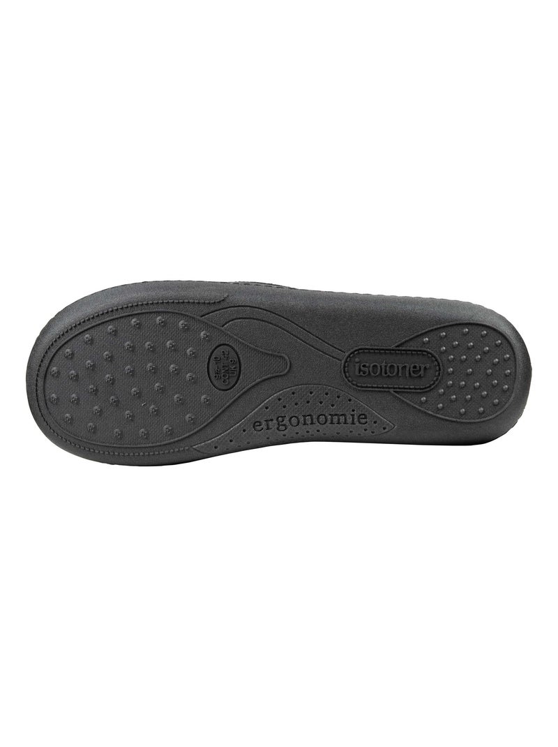 Chaussons charentaises semelle à mémoire de forme homme Isotoner Noir - Kiabi