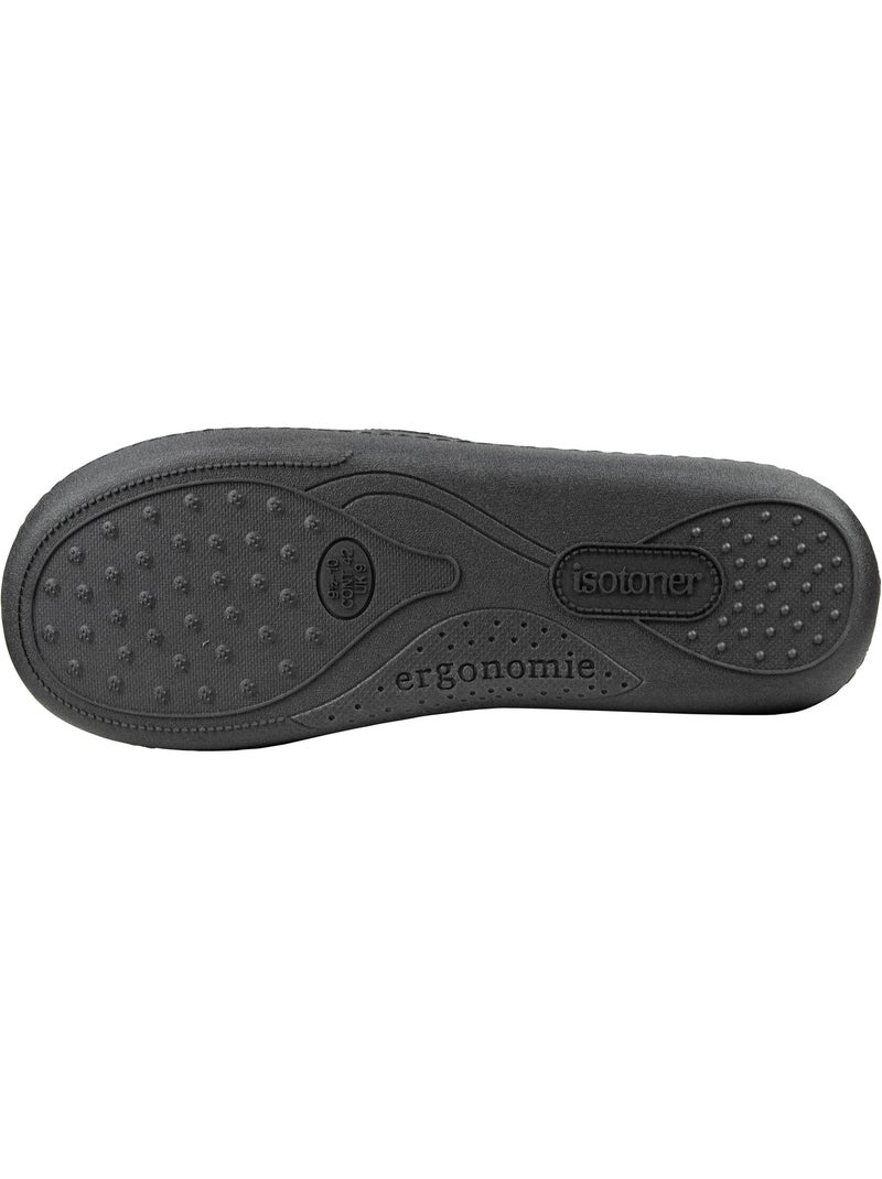Chaussons charentaises semelle à mémoire de forme homme Noir - Kiabi
