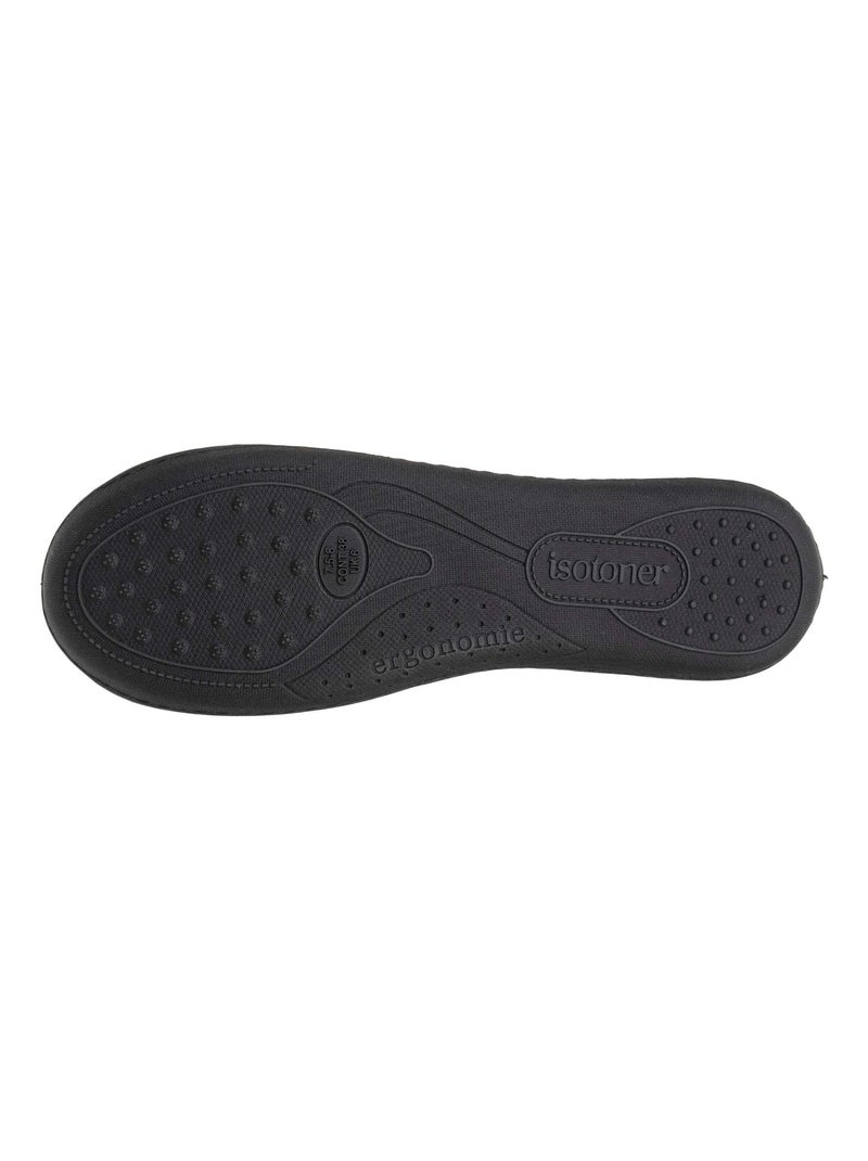 Chaussons charentaises semelle ergonomique confort, chauds femme Isotoner Noir - Kiabi