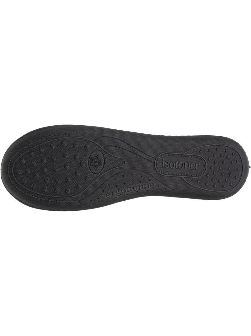 Chaussons charentaises semelle ergonomique confort, chauds femme Noir - Kiabi