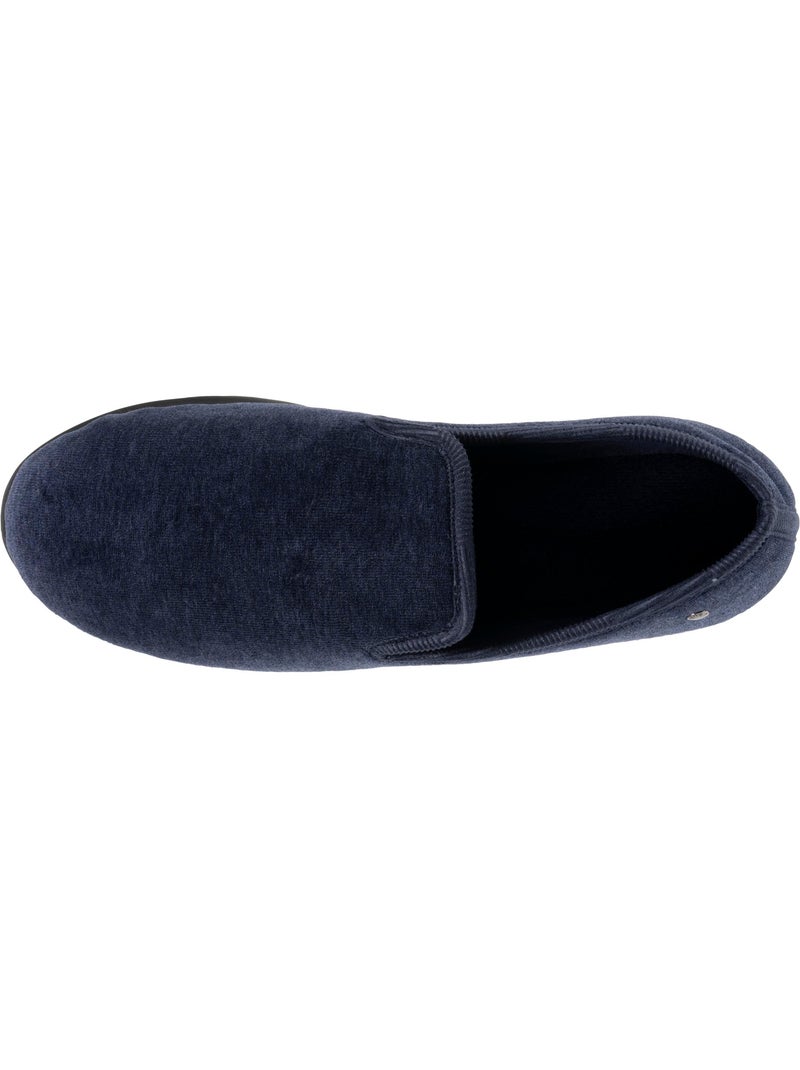 Chaussons charentaises souples en velours, ultra confortables homme Isotoner Bleu marine - Kiabi