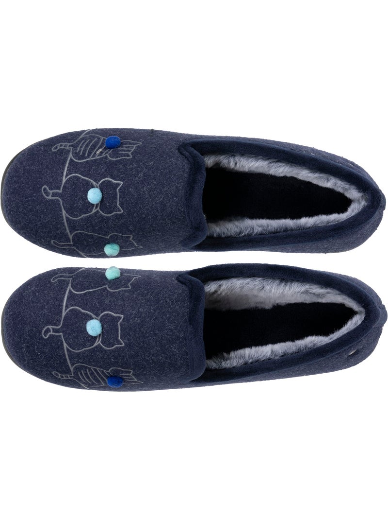 Chaussons charentaises souples, ultra confortables et légers, femme isotoner Bleu Bleu - Kiabi