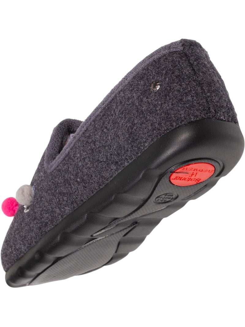 Chaussons charentaises souples, ultra confortables et légers, femme isotoner Gris chiné - Kiabi