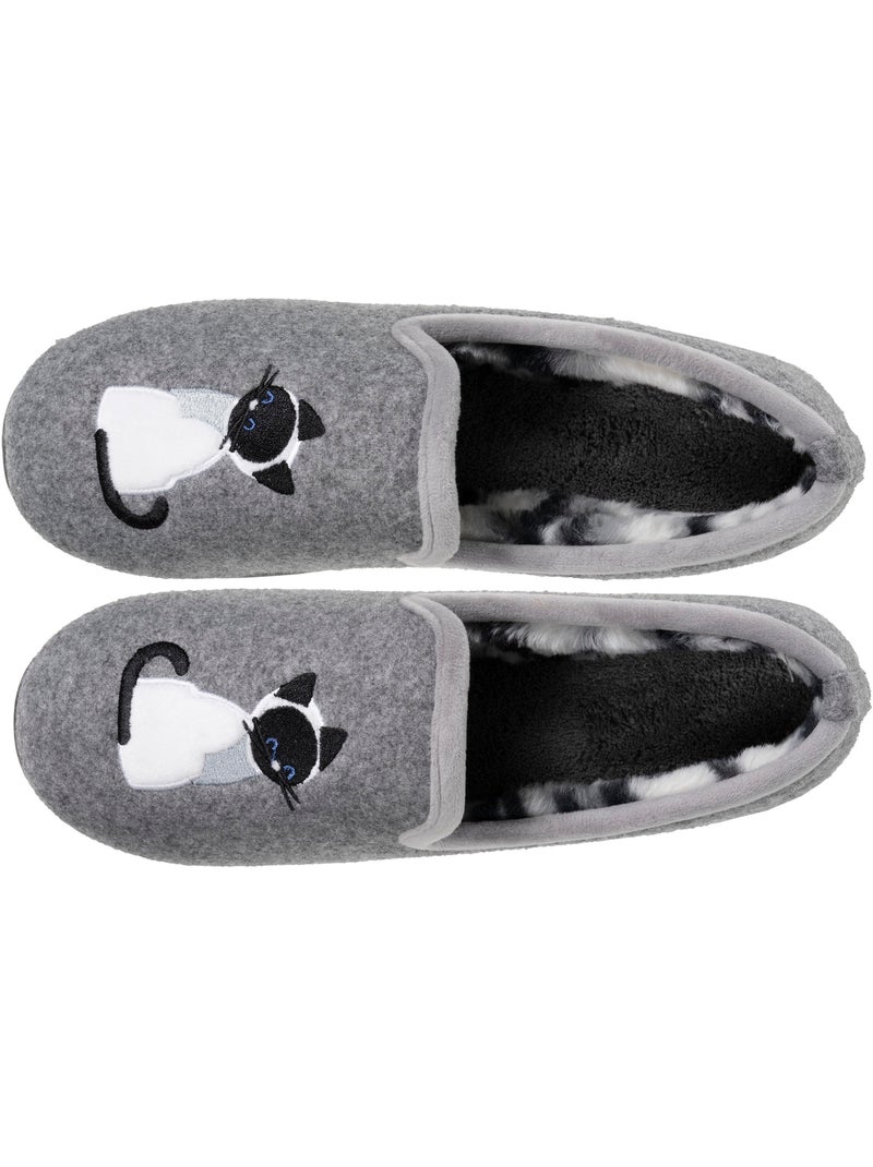 Chaussons charentaises souples, ultra confortables et légers, femme isotoner Gris Gris - Kiabi