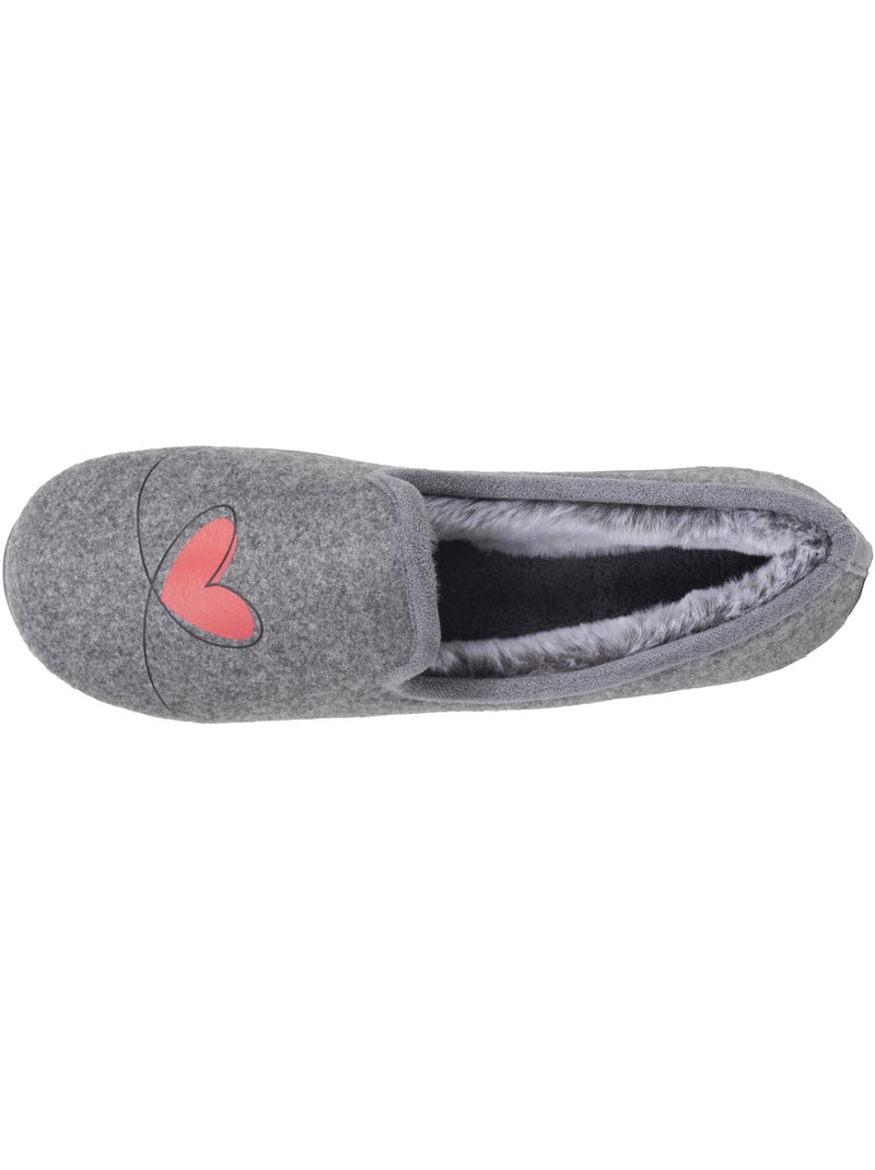 Chaussons charentaises souples, ultra confortables et légers, femme isotoner Gris Rouge - Kiabi