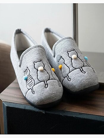 Chaussons charentaises souples, ultra confortables et légers, technologie everywear, femme Isotoner