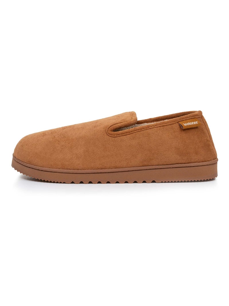 Chaussons charentaises suédine, chauds, confortables homme Isotoner Camel - Kiabi