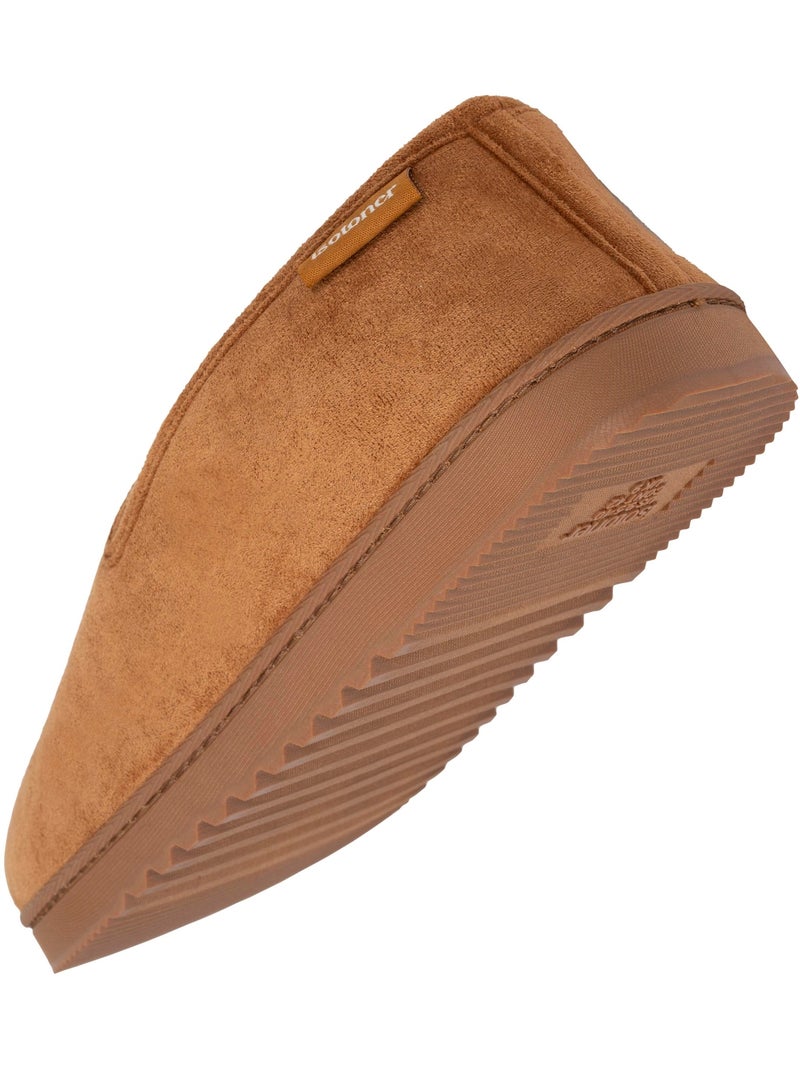 Chaussons charentaises suédine, chauds, confortables homme Isotoner Camel - Kiabi