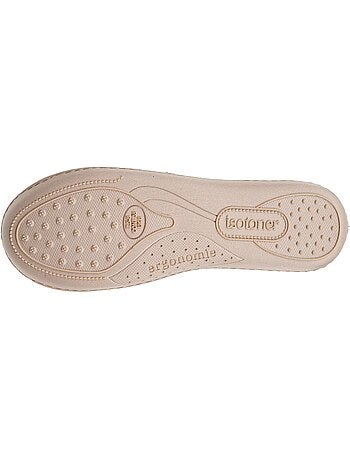 Chaussons charentaises velours semelle ergonomique mousse à femme Isotoner